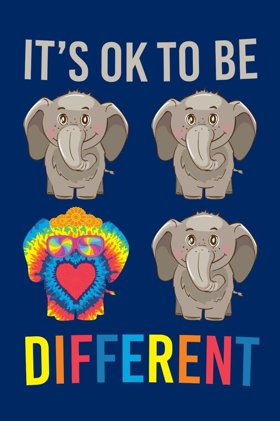 It's Ok to Be Different: Hippie Journal, Hippies Peace Love Art Notebook Note-Taking Planner Book, Gypsy Soul Disco 70s 80s Lovers Birthday Present, Hippy Gifts for Hippie Party Festival