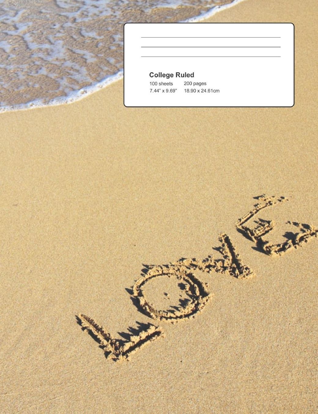 Composition Notebook: College Ruled Beach Love Blank Lined Cute Notebooks for Girls Teens Kids School Writing Notes Journal (7.5 x 9.25 in)