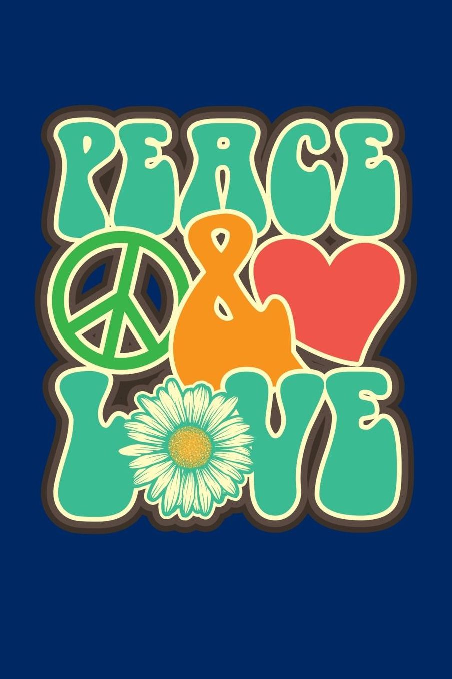 Peace And Love: Hippie Journal, Hippies Peace Love Art Notebook Note-Taking Planner Book, Gypsy Soul Disco 70s 80s Lovers Birthday Present, Hippy Gifts for Hippie Party Festival