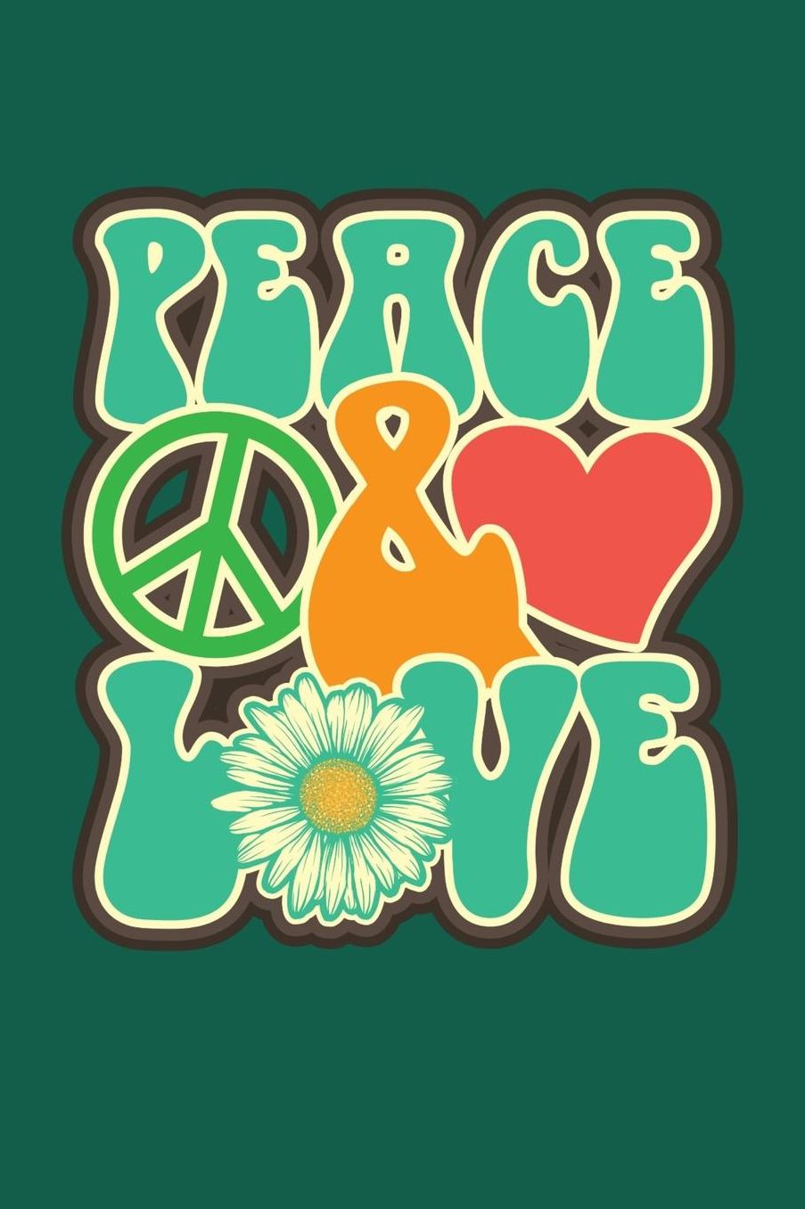 Peace And Love: Hippie Journal, Hippies Peace Love Art Notebook Note-Taking Planner Book, Gypsy Soul Disco 70s 80s Lovers Birthday Present, Hippy Gifts for Hippie Party Festival
