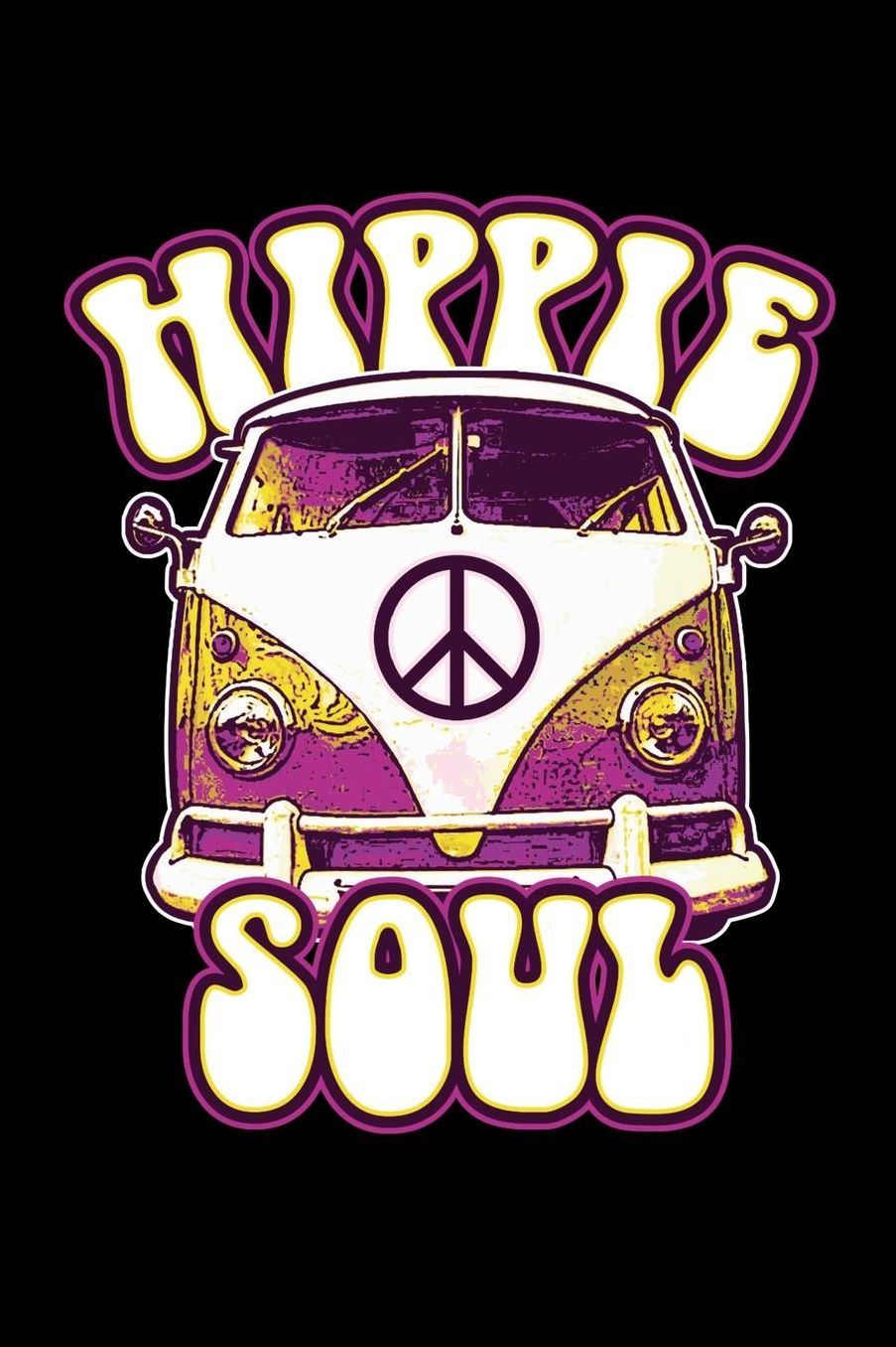 Hippie Soul: Hippie Journal, Hippies Peace Love Art Notebook Note-Taking Planner Book, Gypsy Soul Disco 70s 80s Lovers Birthday Present, Hippy Gifts for Hippie Party Festival