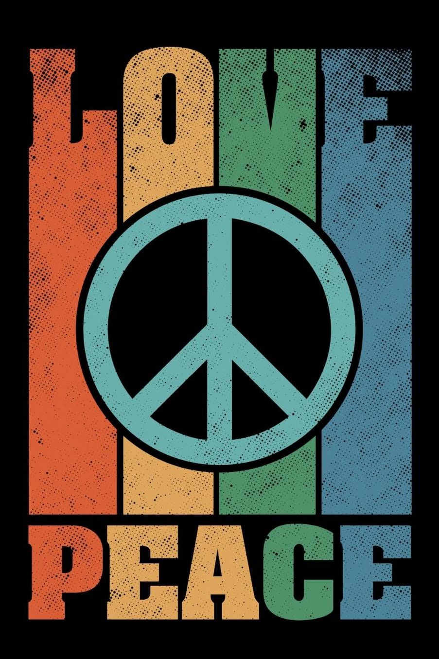 Love Peace: Hippie Journal, Hippies Peace Love Art Notebook Note-Taking Planner Book, Gypsy Soul Disco 70s 80s Lovers Birthday Present, Hippy Gifts for Hippie Party Festival