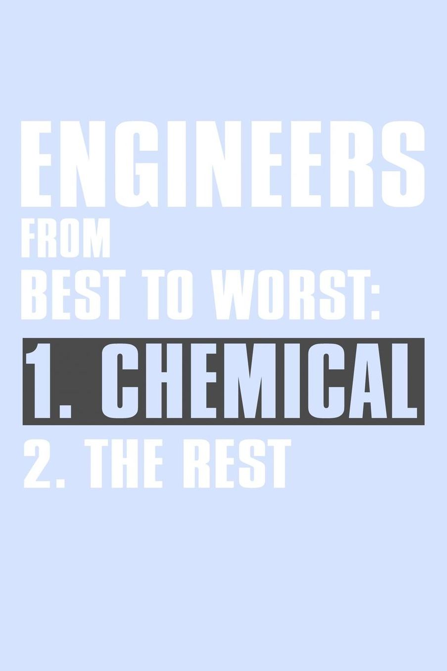 Engineers From Best to Worst 1 Chemical 2 The Rest: Funny Journal and Notebook for Boys Girls Men and Women of All Ages. Lined Paper Note Book.
