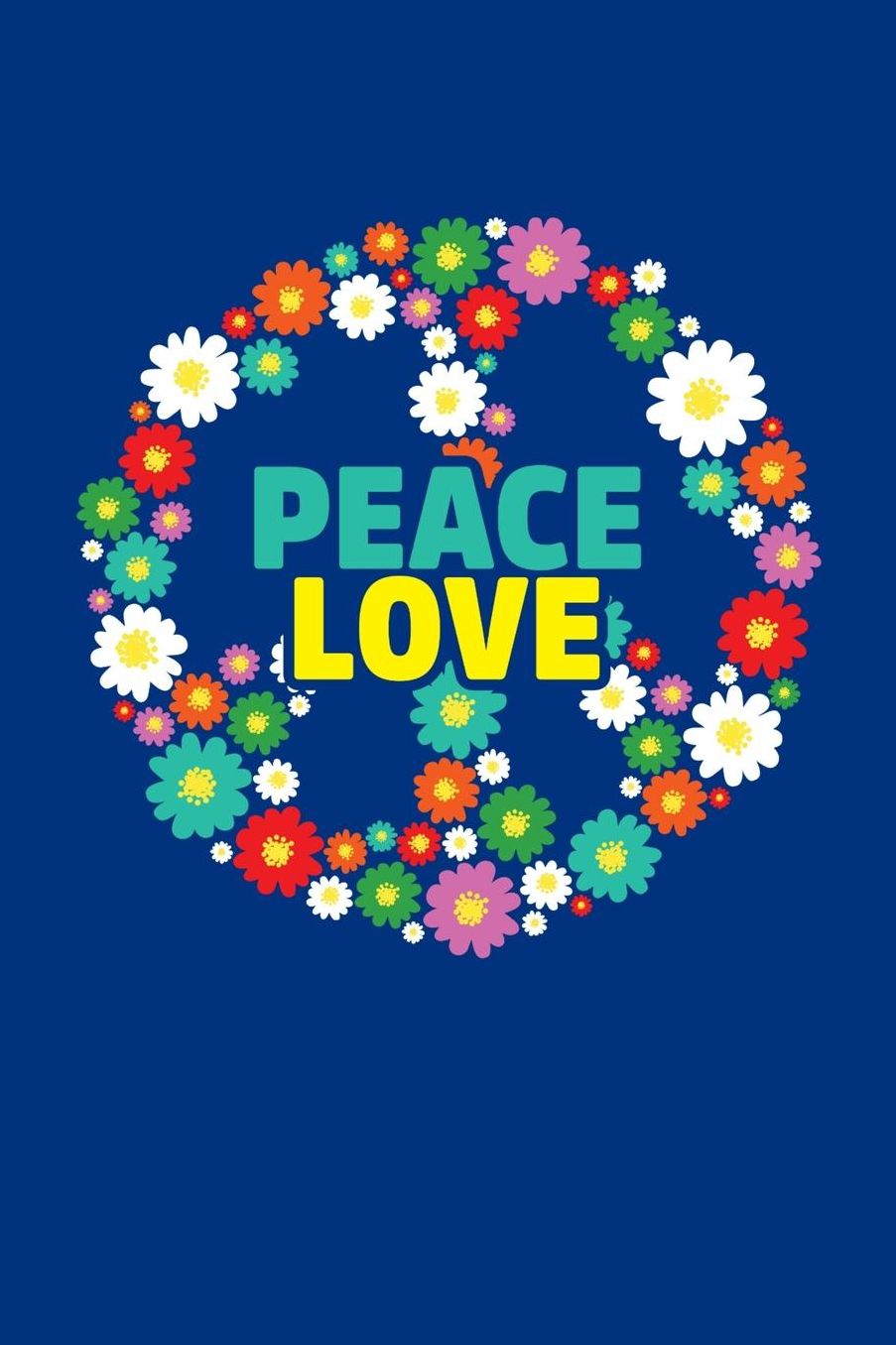 Peace Love: Hippie Journal, Hippies Peace Love Art Notebook Note-Taking Planner Book, Gypsy Soul Disco 70s 80s Lovers Birthday Present, Hippy Gifts for Hippie Party Festival