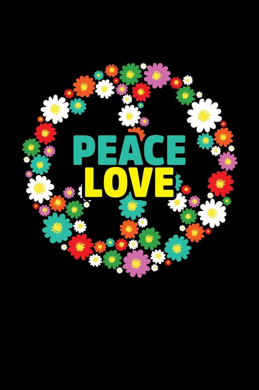 Peace Love: Hippie Journal, Hippies Peace Love Art Notebook Note-Taking Planner Book, Gypsy Soul Disco 70s 80s Lovers Birthday Present, Hippy Gifts for Hippie Party Festival