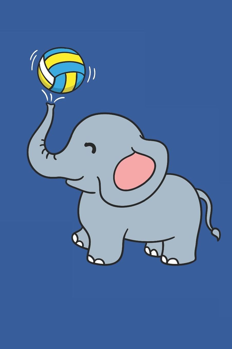 Elephant Playing Volleyball: Volleyball Journal, Blank Paperback Notebook For Volleyball Player To Write In, 150 Pages, college ruled