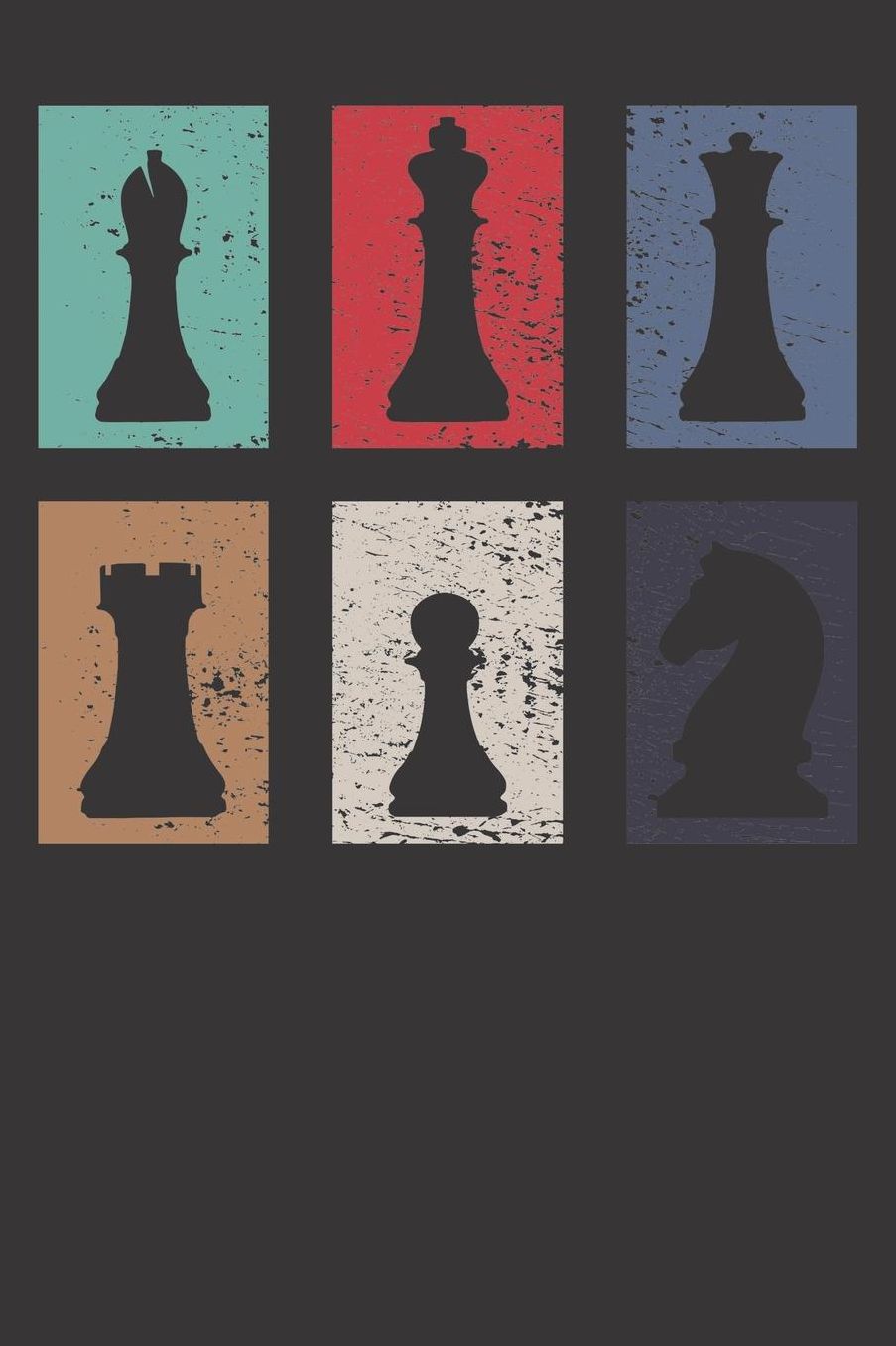 Chessmen Gift Notebook: Chessmen Chess King Queen Rook Bishop Pawn Knight Vintage 6x9 Dot Grid Dotted 120 Pages School College Notebook