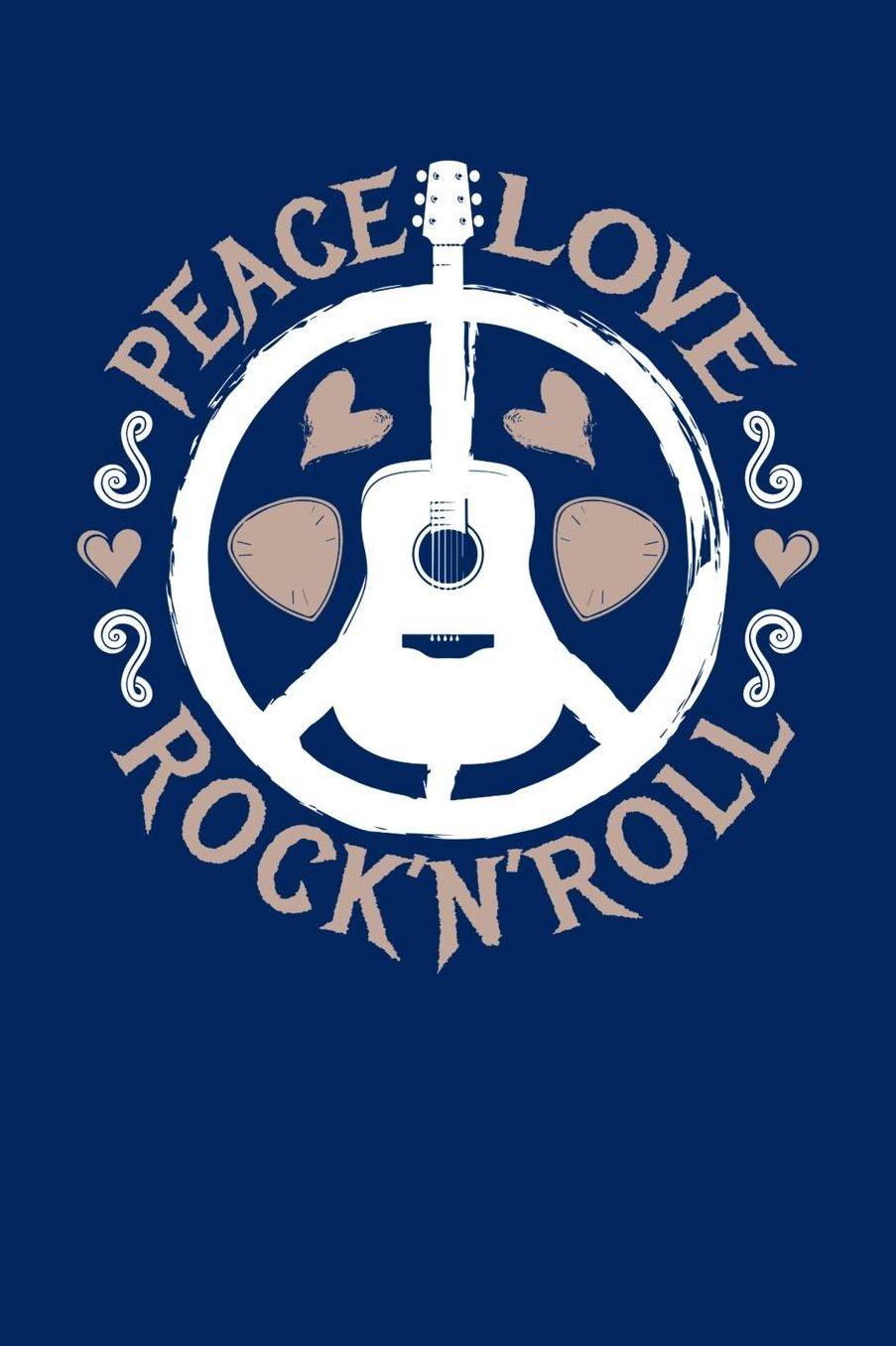 Peace Love Rock N Roll: Hippie Journal, Hippies Peace Love Art Notebook Note-Taking Planner Book, Gypsy Soul Disco 70s 80s Lovers Birthday Present, Hippy Gifts for Hippie Party Festival