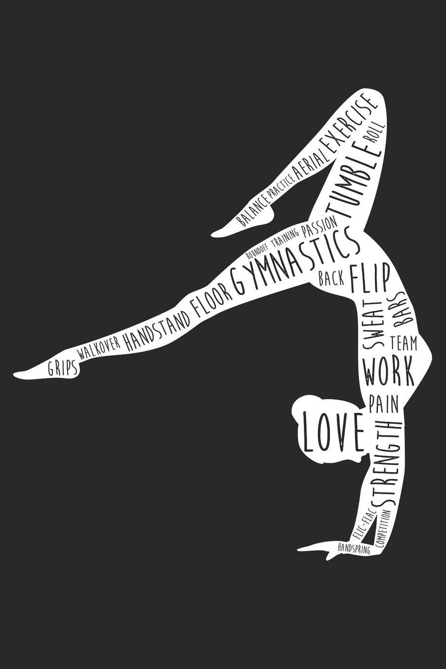 Gymnastics Notebook - Gymnastics Words Diary - Gymnast Gift - Gymnastics Journal: Medium College-Ruled Journey Diary, 110 page, Lined, 6x9 (15.2 x 22.9 cm)