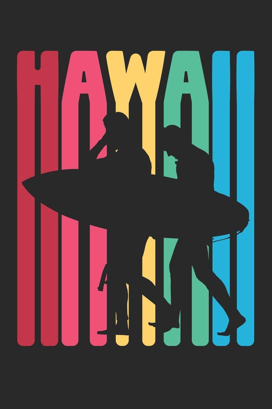 Hawaii Notebook - Vintage Hawaiian Islands Hawaii Aloha Surfing - Hawaii Journal: Medium College-Ruled Journey Diary, 110 page, Lined, 6x9 (15.2 x 22.9 cm)