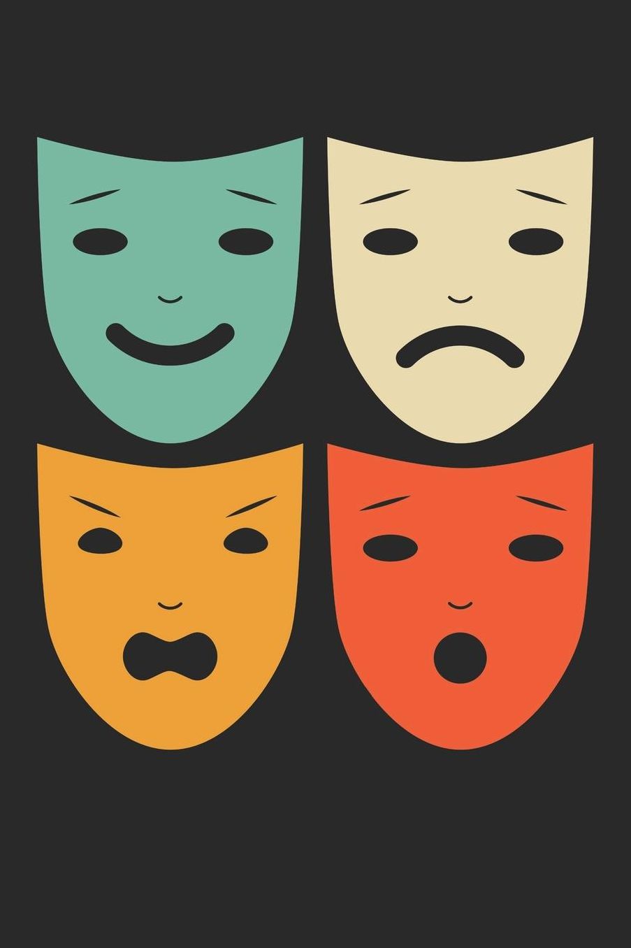 Theatre Notebook - Vintage Theatre Masks Theater Actress Drama Actor Gift - Theatre Journal: Medium College-Ruled Journey Diary, 110 page, Lined, 6x9 (15.2 x 22.9 cm)