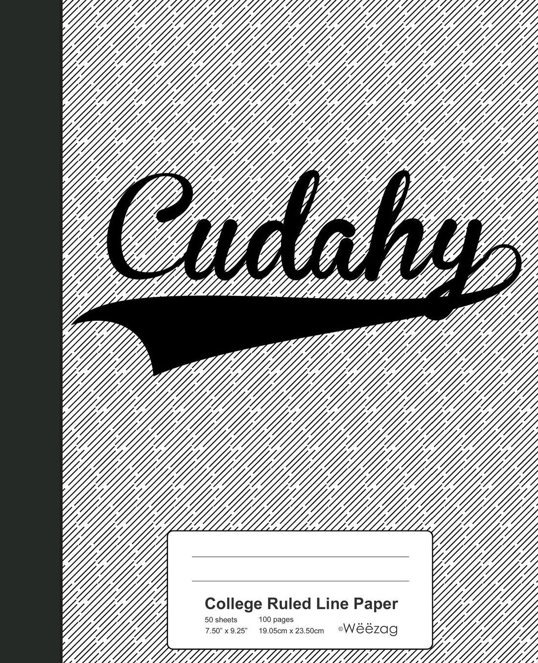 College Ruled Line Paper: CUDAHY Notebook