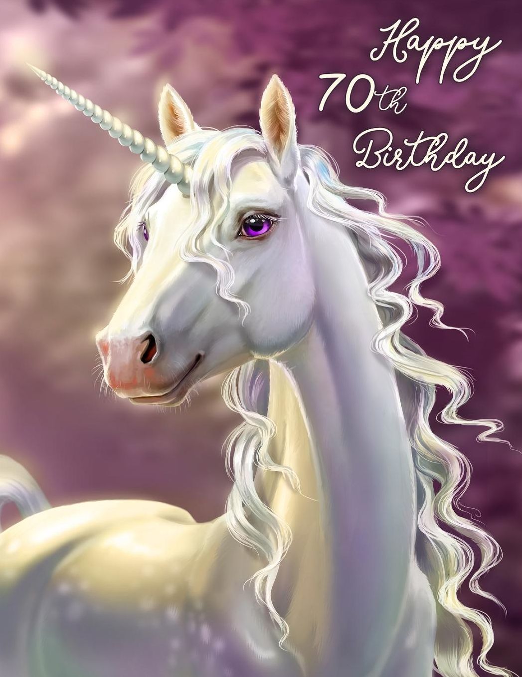 Happy 70th Birthday: Large Print Address Book with Pretty Unicorn Design. Forget the Birthday Card and Give a Birthday Book Instead!