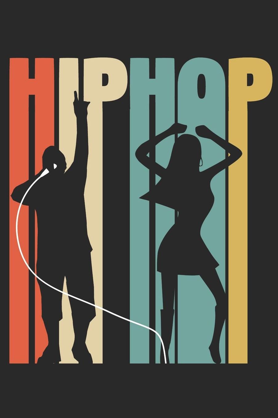 Hip Hop Notebook - Hip Hop Silhouette - Singing Dancing Music - Hip Hop Journal: Medium College-Ruled Journey Diary, 110 page, Lined, 6x9 (15.2 x 22.9 cm)