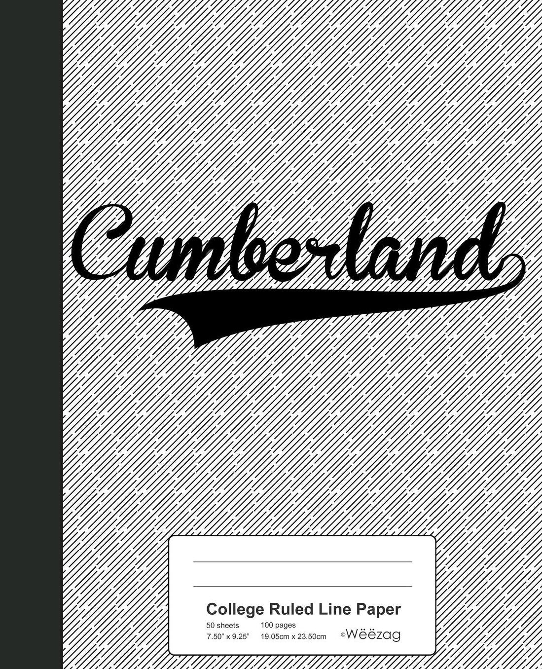 College Ruled Line Paper: CUMBERLAND Notebook