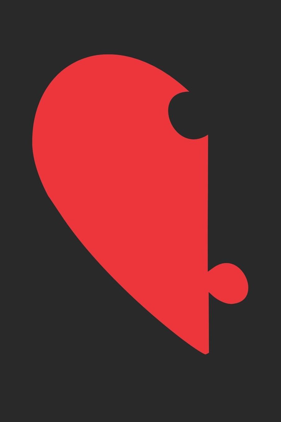 Valentine's Day Notebook - Cute Left Half Heart Puzzle Valentine's Day - Valentine's Day Journal: Medium College-Ruled Journey Diary, 110 page, Lined, 6x9 (15.2 x 22.9 cm)