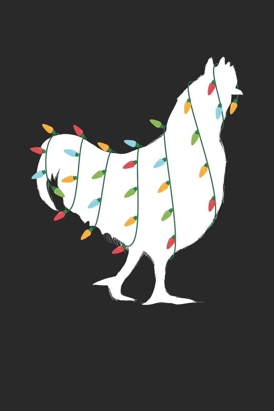 Christmas Notebook 'Chicken with Christmas Lights' - Christmas Gift for Animal Lover - Christmas Lights Chicken Journal: Medium College-Ruled Journey Diary, 110 page, Lined, 6x9 (15.2 x 22.9 cm)