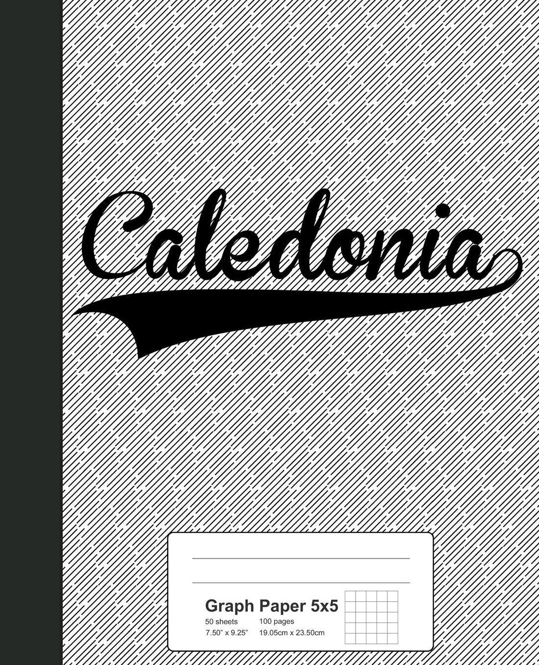 Graph Paper 5x5: CALEDONIA Notebook