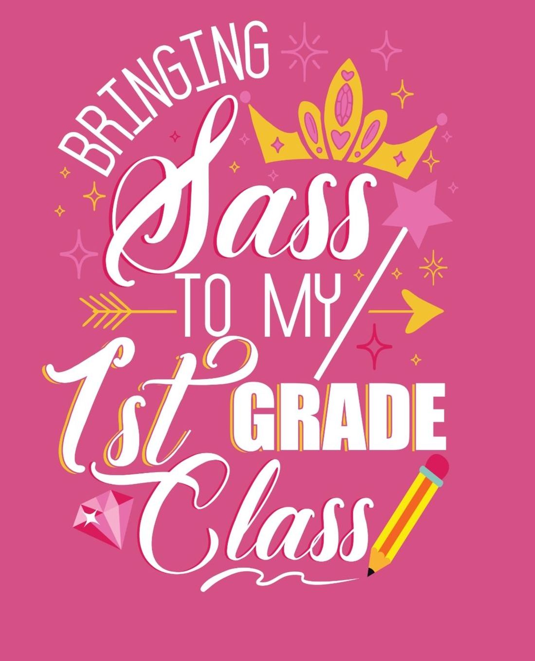 Bringing Sass To My 1st Grade Class: Back To School Composition Notebook Gifts For First Grade Girls; 110 Pages, Wide Ruled 7.5 x 9.25