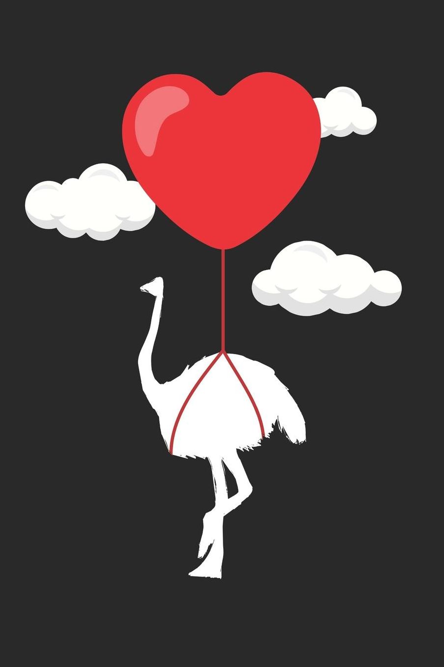 Valentine's Day Notebook - Valentine's Day Gift for Animal Lover - Valentine's Day Ostrich Journal - Ostrich Diary: Medium College-Ruled Journey Diary, 110 page, Lined, 6x9 (15.2 x 22.9 cm)