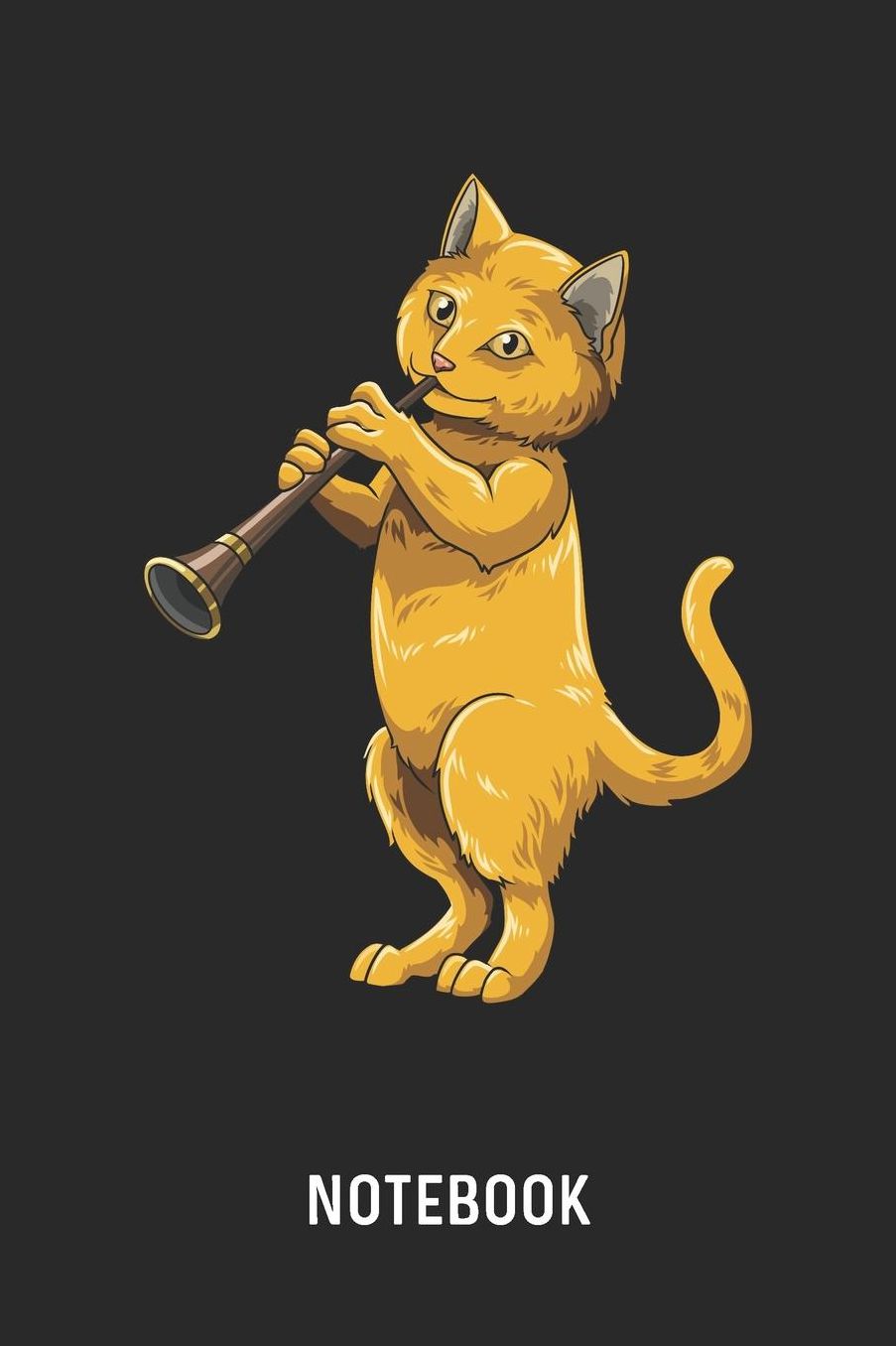 Notebook: Blank & Lined Musician Cat Journal (6 x 9) For Every Clarinetist And Flutist