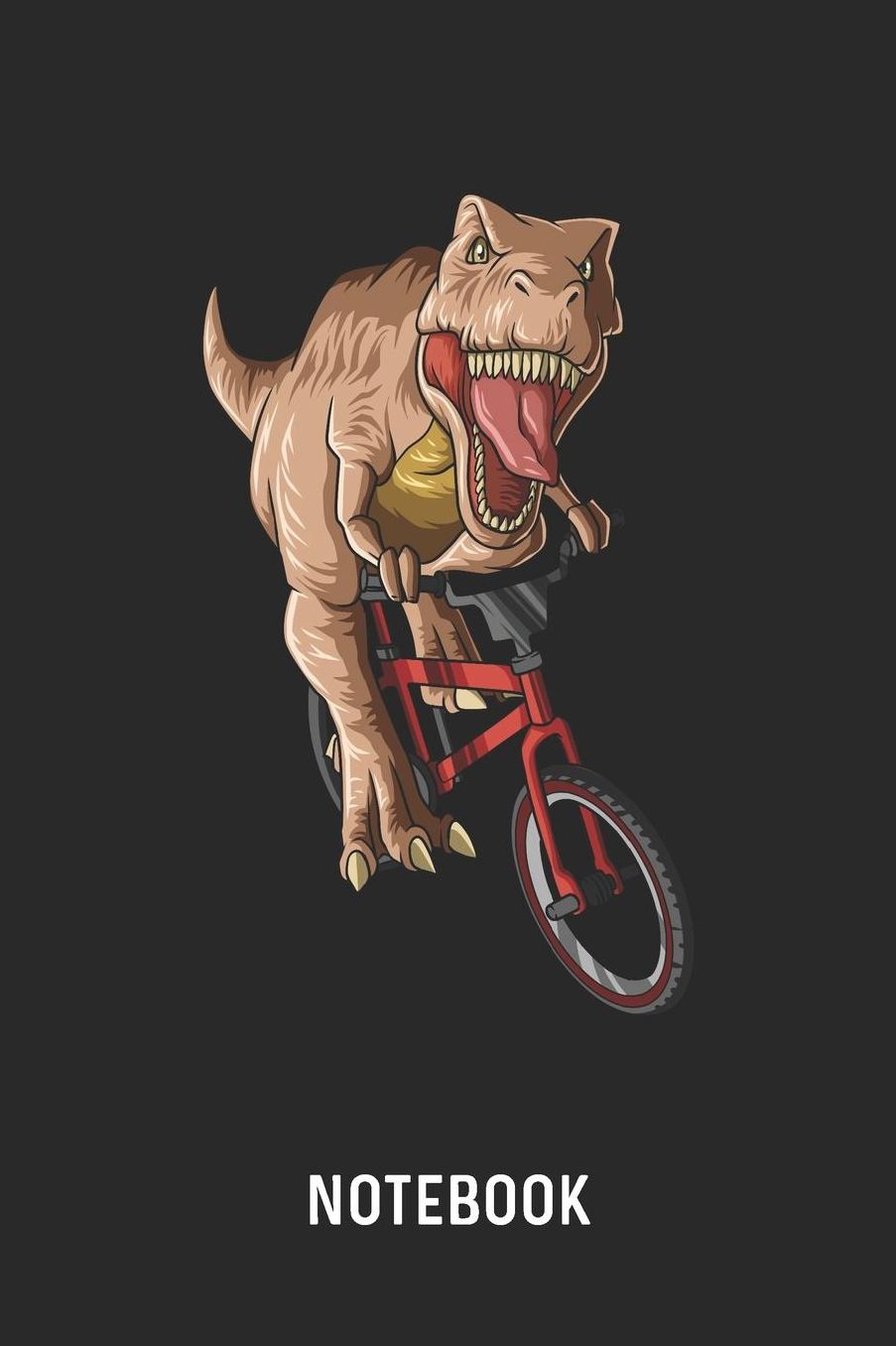 Notebook: Blank & Lined T-Rex Dinosaur Riding Bicycle Journal (6 x 9) For Every Cyclist