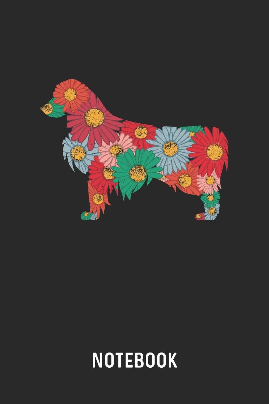 Notebook: Blank & Lined Golden Retriever Flowers Journal (6 x 9) For Every Dog Owner And Gardener
