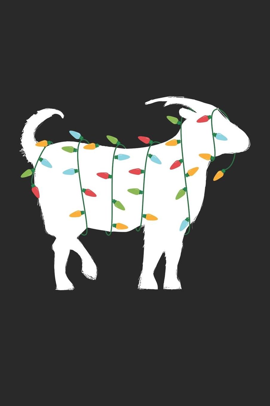 Christmas Notebook 'Goat with Christmas Lights' - Christmas Gift for Animal Lover - Christmas Lights Goat Journal: Medium College-Ruled Journey Diary, 110 page, Lined, 6x9 (15.2 x 22.9 cm)