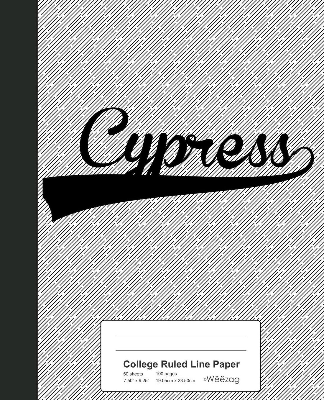 College Ruled Line Paper: CYPRESS Notebook