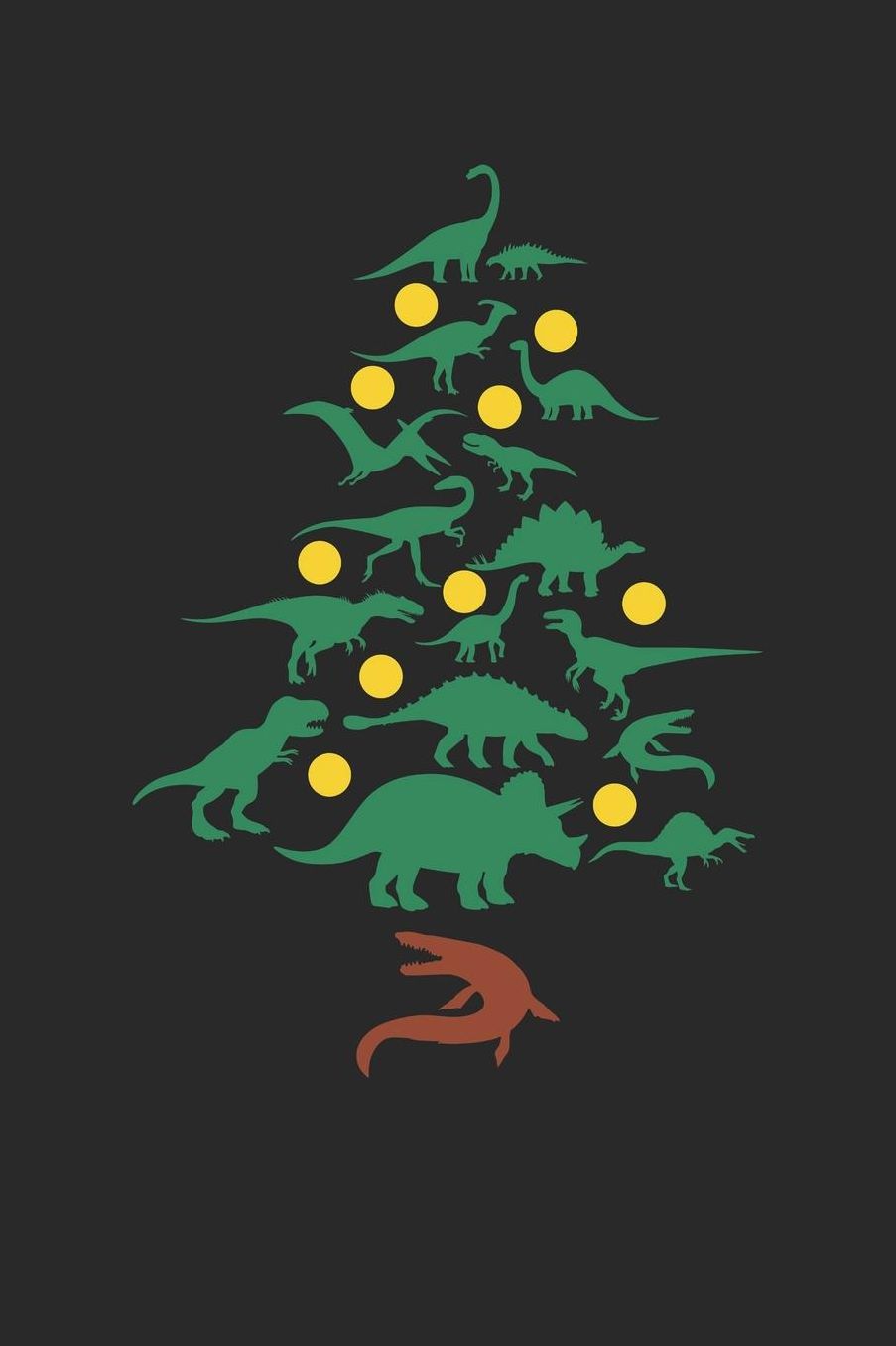 Christmas Notebook 'Dinosaur Christmas Tree' - Dinosaur Christmas Tree Paleontologist Xmas Gift - Christmas Journal: Medium College-Ruled Journey Diary, 110 page, Lined, 6x9 (15.2 x 22.9 cm)