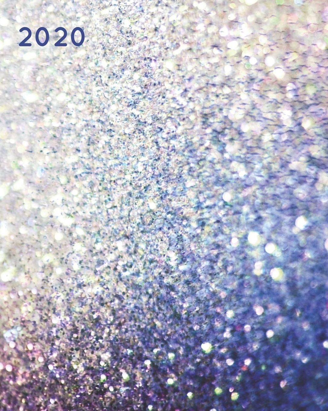 2020: Weekly Basic Large Planner: 52 Week Agenda: Extra Dot Grid Pages: Paperback Cover: Navy Blue & Silver Glitter-Inspired