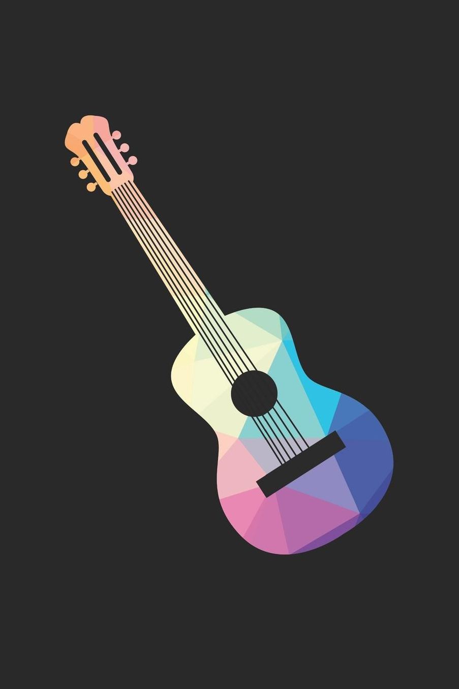 Guitar Notebook - Low Poly Guitar Diary - Guitar Player Gift - Guitar Journal: Medium College-Ruled Journey Diary, 110 page, Lined, 6x9 (15.2 x 22.9 cm)