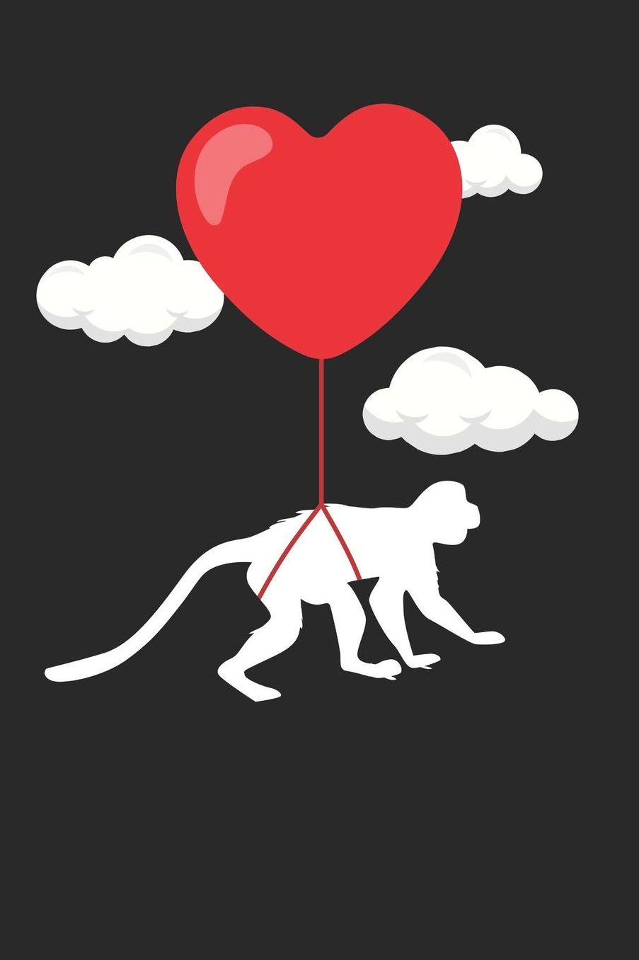 Valentine's Day Notebook - Valentine's Day Gift for Animal Lover - Valentine's Day Monkey Journal - Monkey Diary: Medium College-Ruled Journey Diary, 110 page, Lined, 6x9 (15.2 x 22.9 cm)