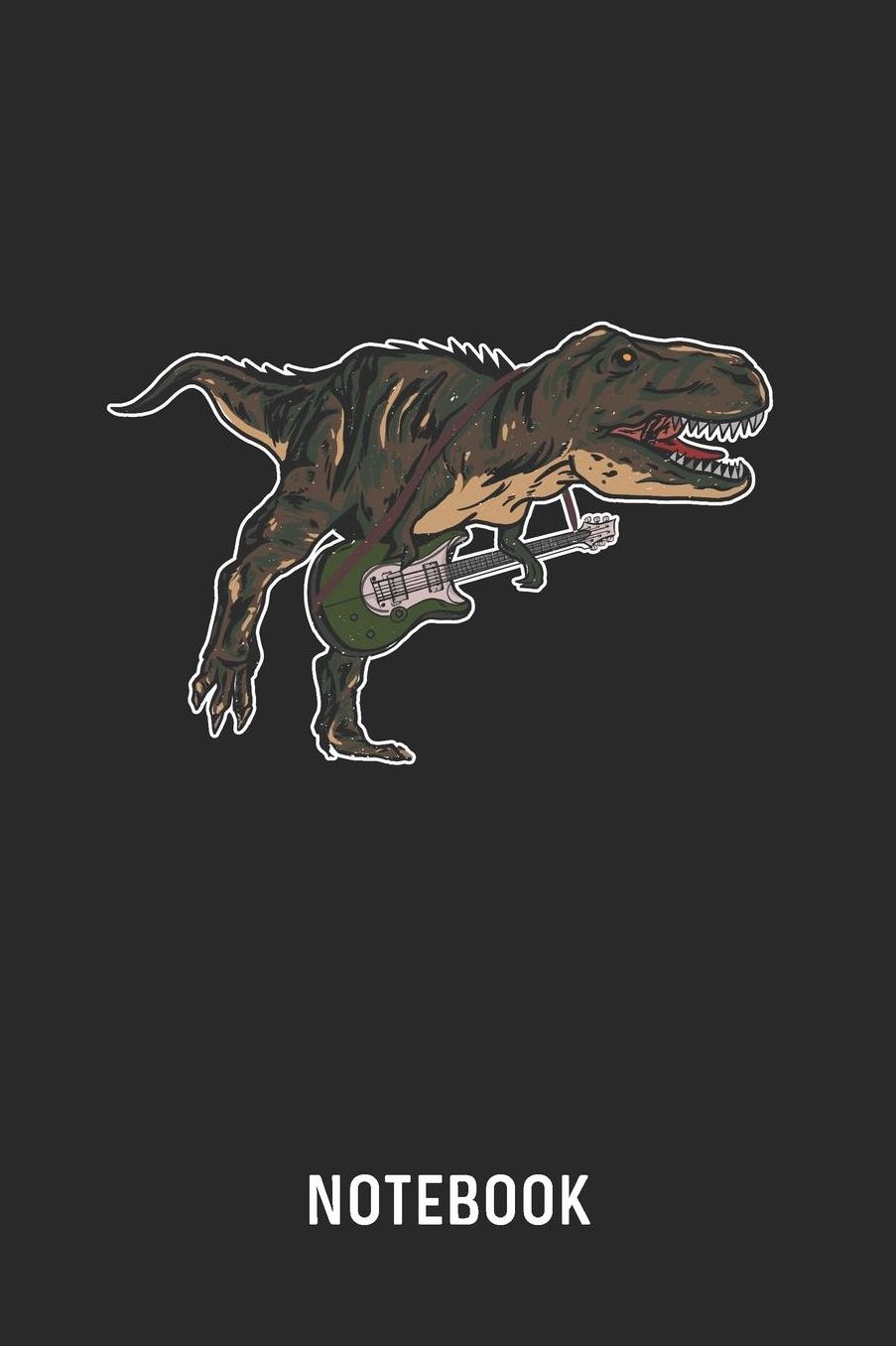 Notebook: Blank & Lined T-Rex Dinosaur Playing Guitar Journal (6 x 9) For Every Guitarist