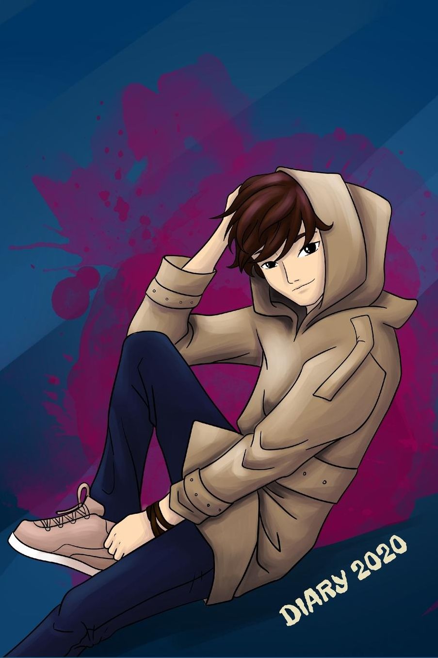 Diary 2020: Anime Monthly Week to View Planner Anime Art Boy Teenager With Coat