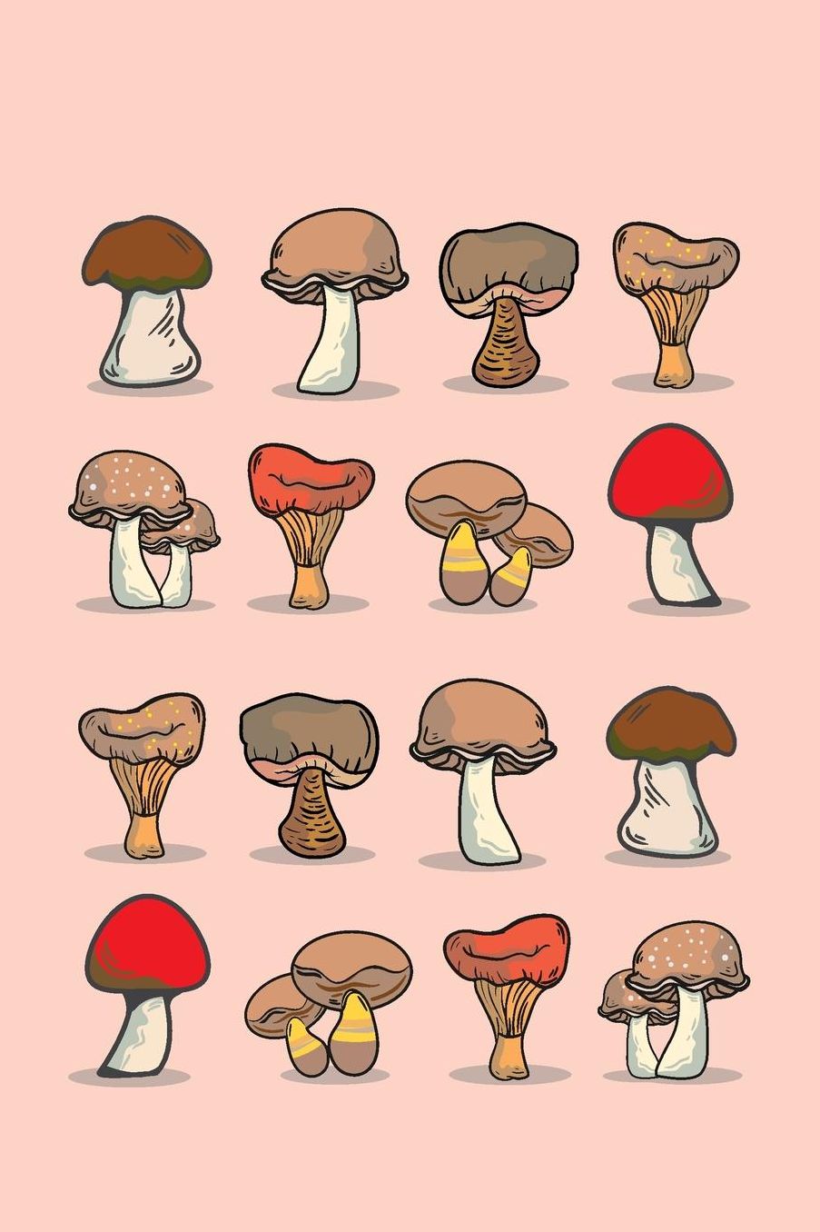 Mushrooms: College Ruled Notebook Journal, 6x9 Inch, 120 Pages