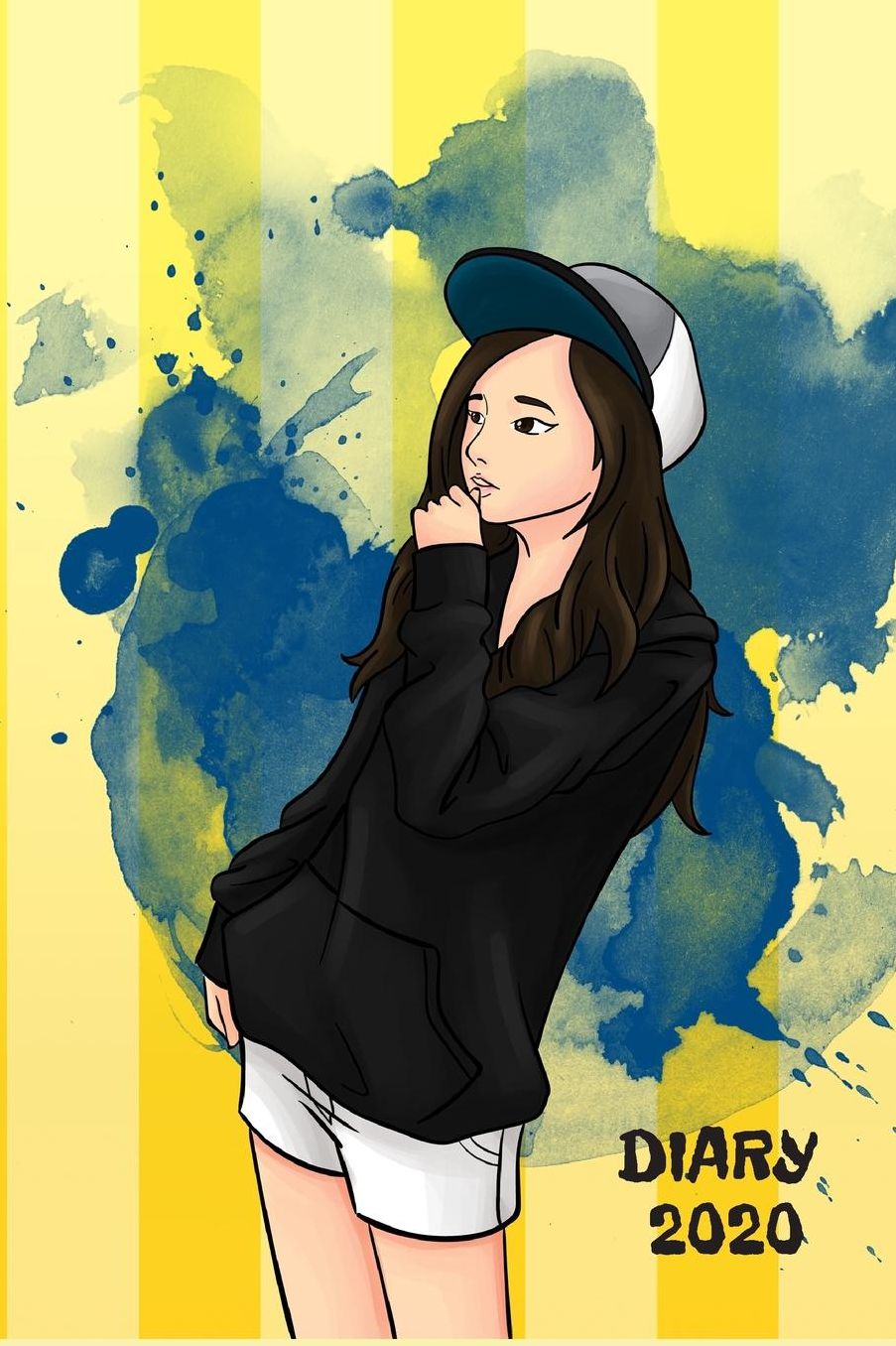 Diary 2020: Anime Monthly Week to View Planner Anime Art Asian Girl Teenager