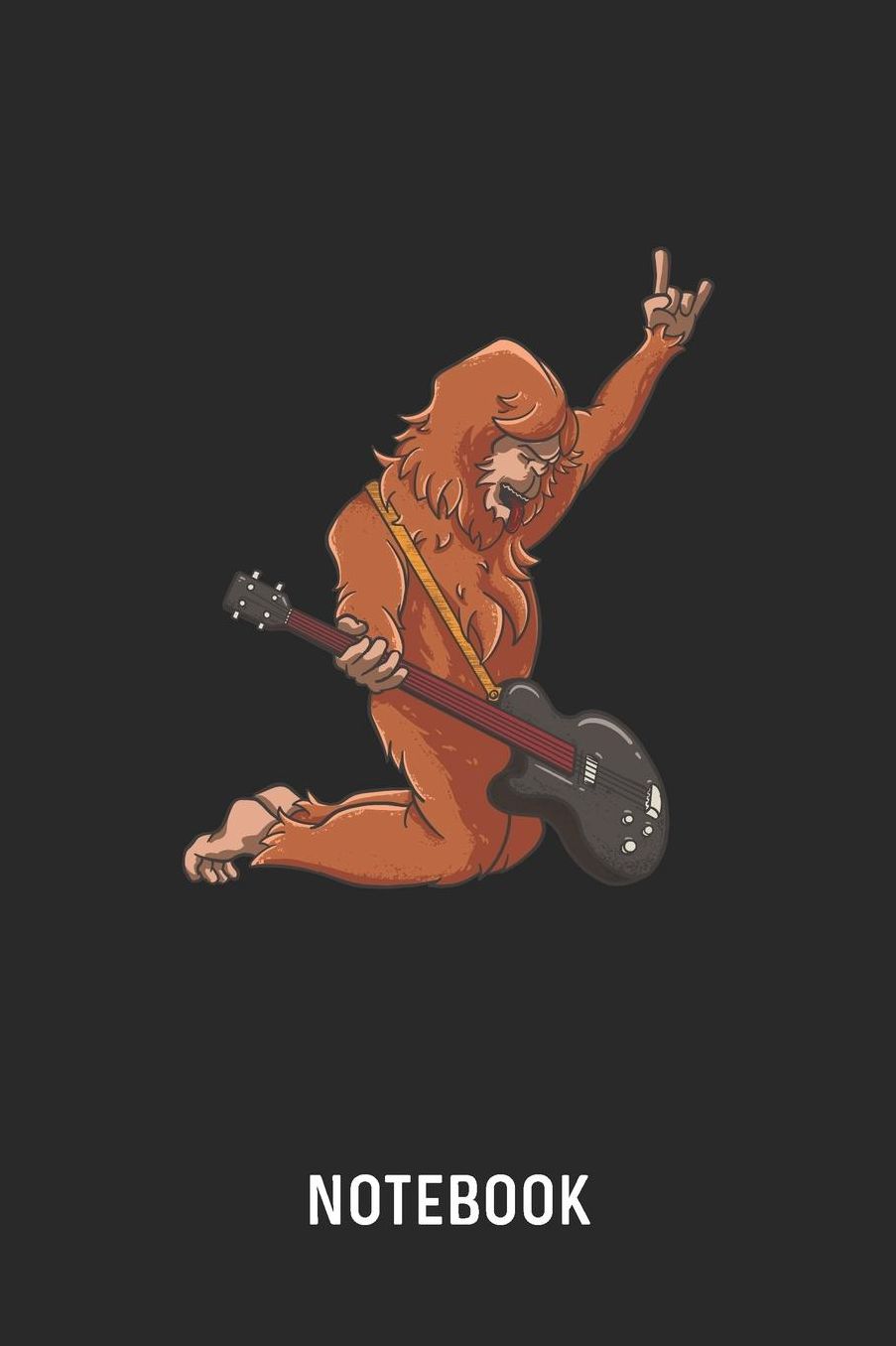 Notebook: Blank & Lined Bigfoot Playing Bass Guitar Journal (6 x 9) For Every Guitarist And Bassist