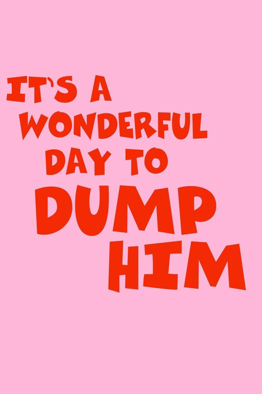 It's A Wonderful Day To Dump Him: Journal Perfect for school, writing poetry, use as a diary, gratitude writing, travel journal or dream journal V1