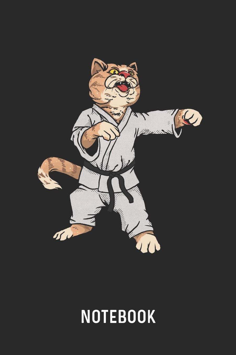 Notebook: Blank & Lined Martial Arts Karate Cat Journal (6 x 9)