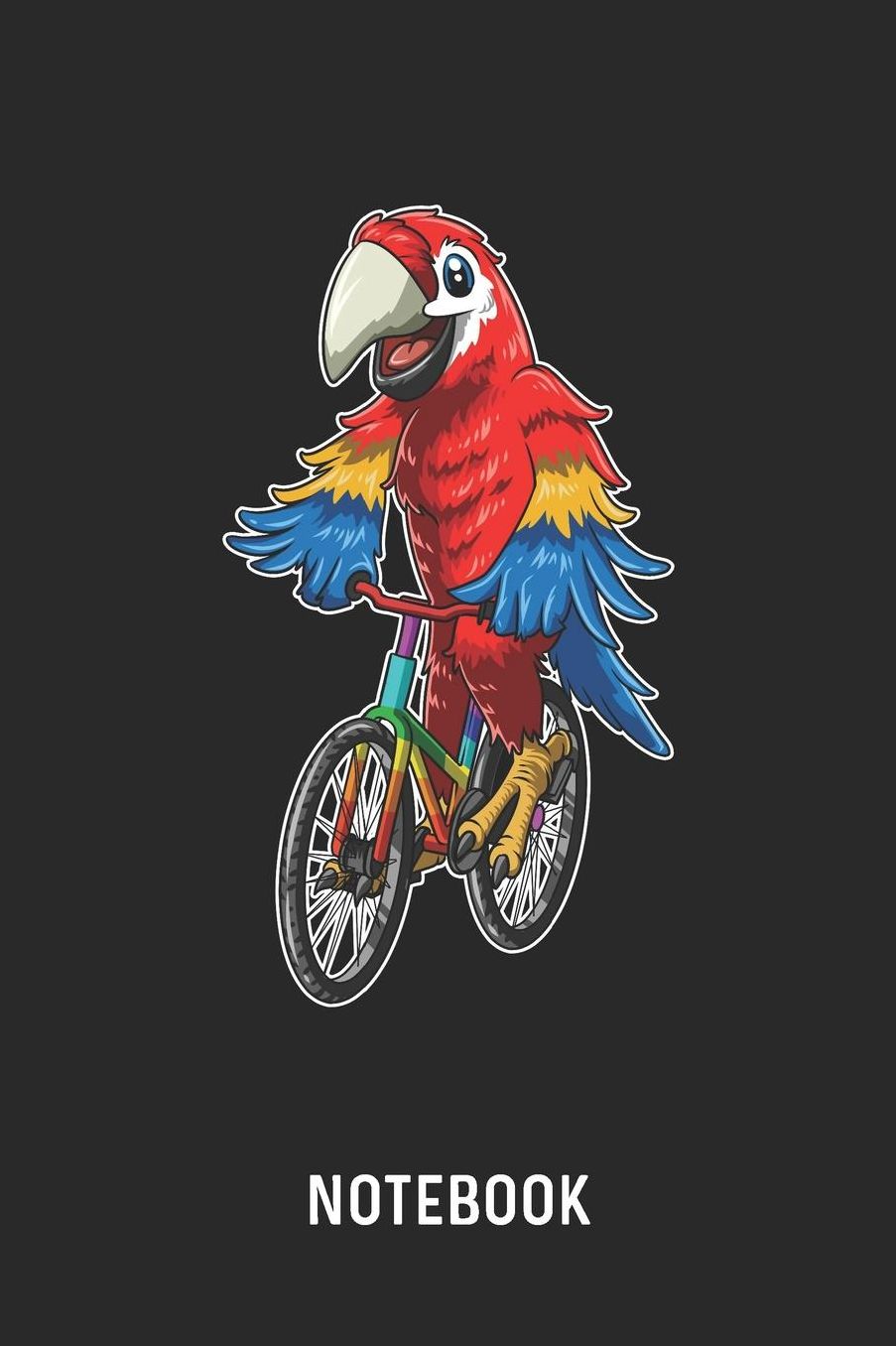Notebook: Blank & Lined Parrot Riding Bicycle Journal (6 x 9) For Every Bird Owner And Cyclist
