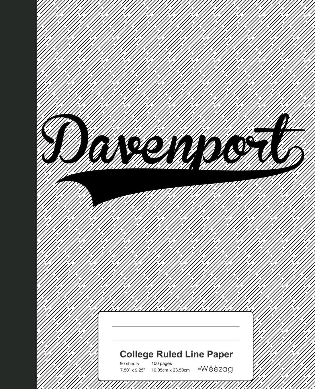 College Ruled Line Paper: DAVENPORT Notebook