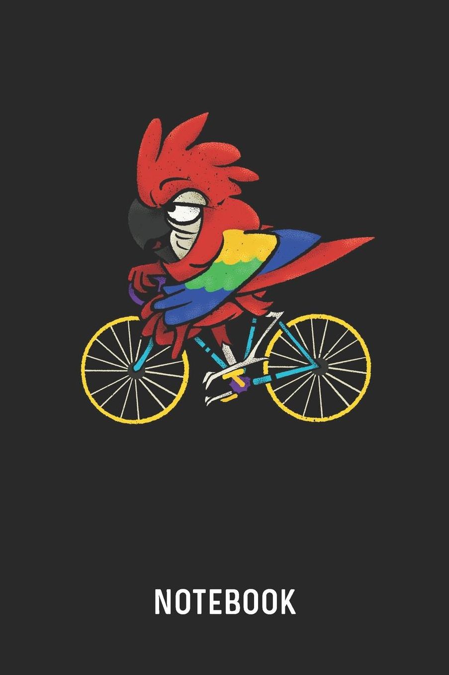 Notebook: Blank & Lined Parrot Riding Bicycle Journal (6 x 9) For Every Bird Owner And Cyclist