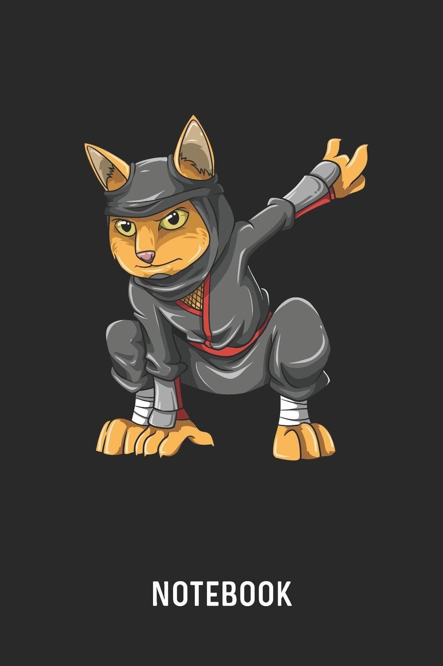 Notebook: Blank & Lined Ninja Fighter Cat Journal (6 x 9)