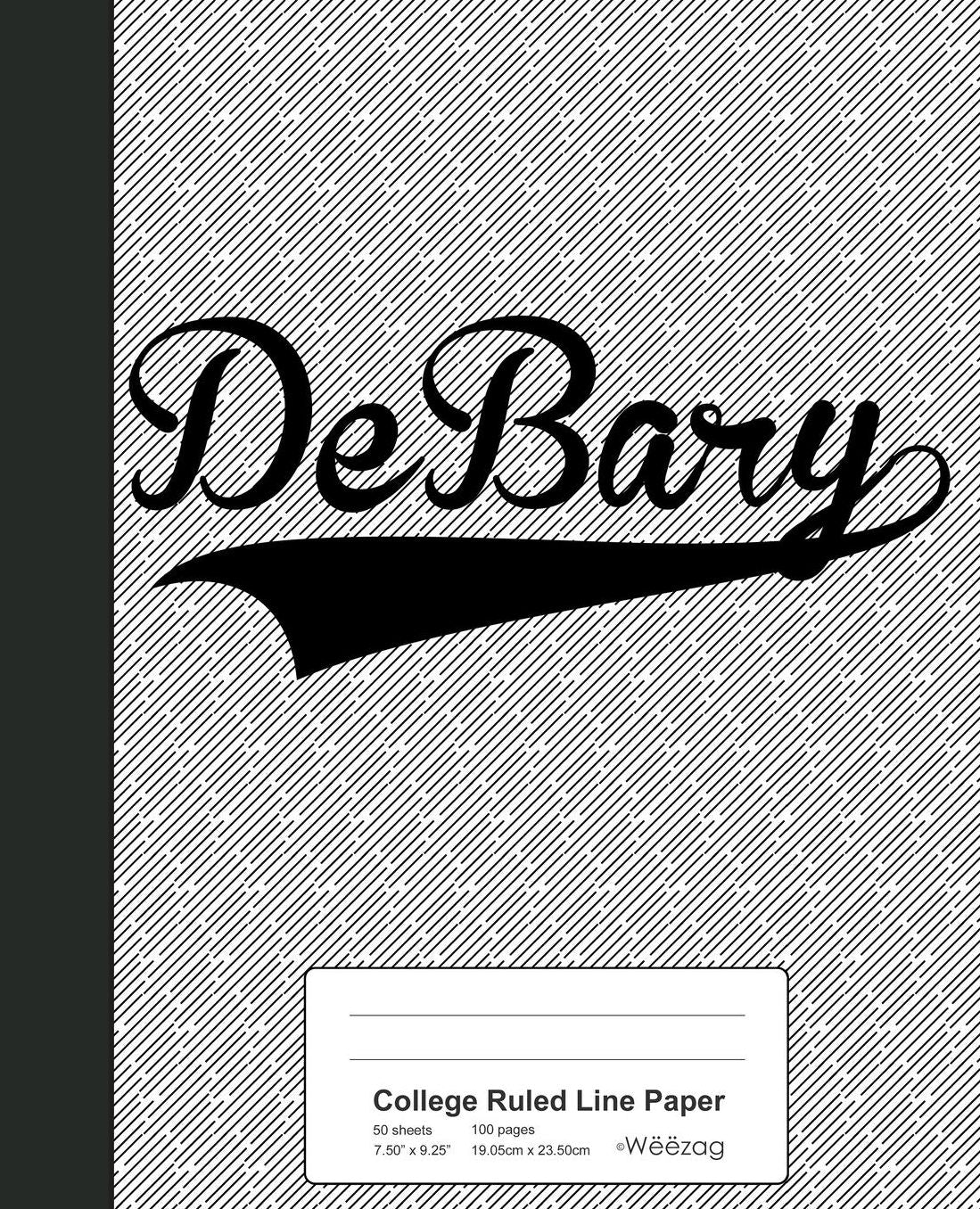 College Ruled Line Paper: DEBARY Notebook