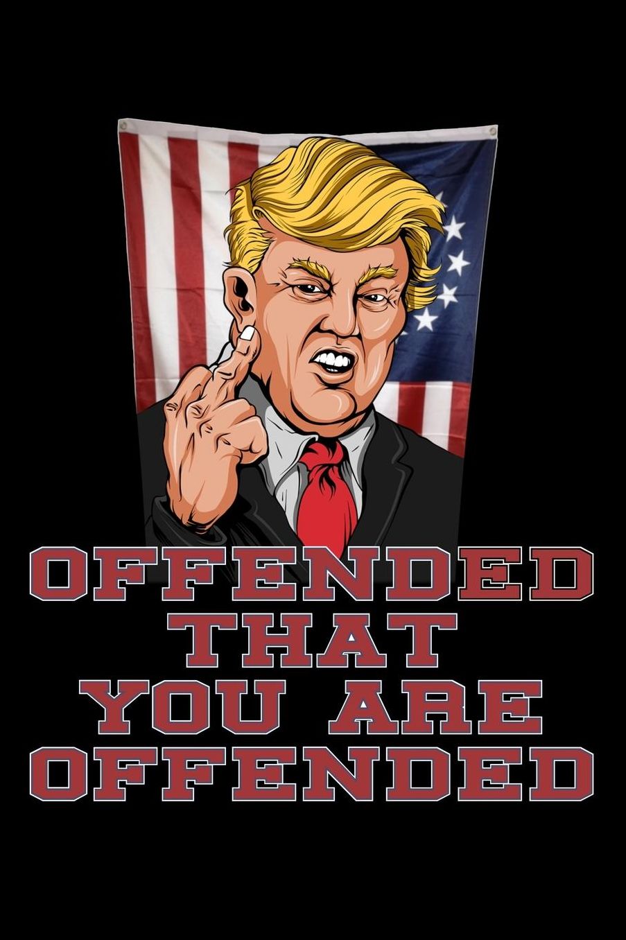 Offended that you're offended: President Donald Trump Betsy Ross Flag letting everyone know in his own way he is not offended 6 x 9 lined notebook