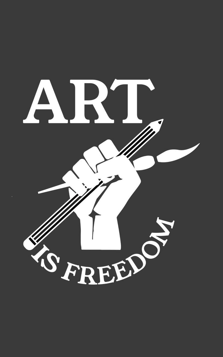 Art is Freedom: Art is Freedom Notebook - Funny Doodle Diary Book Gift Idea For Free Artists Who Love To Draw And Paint With Colors And Colorful Brushes! Great For Good Artist And Crafter Who Painted With Brush And Craft Drawing Design!