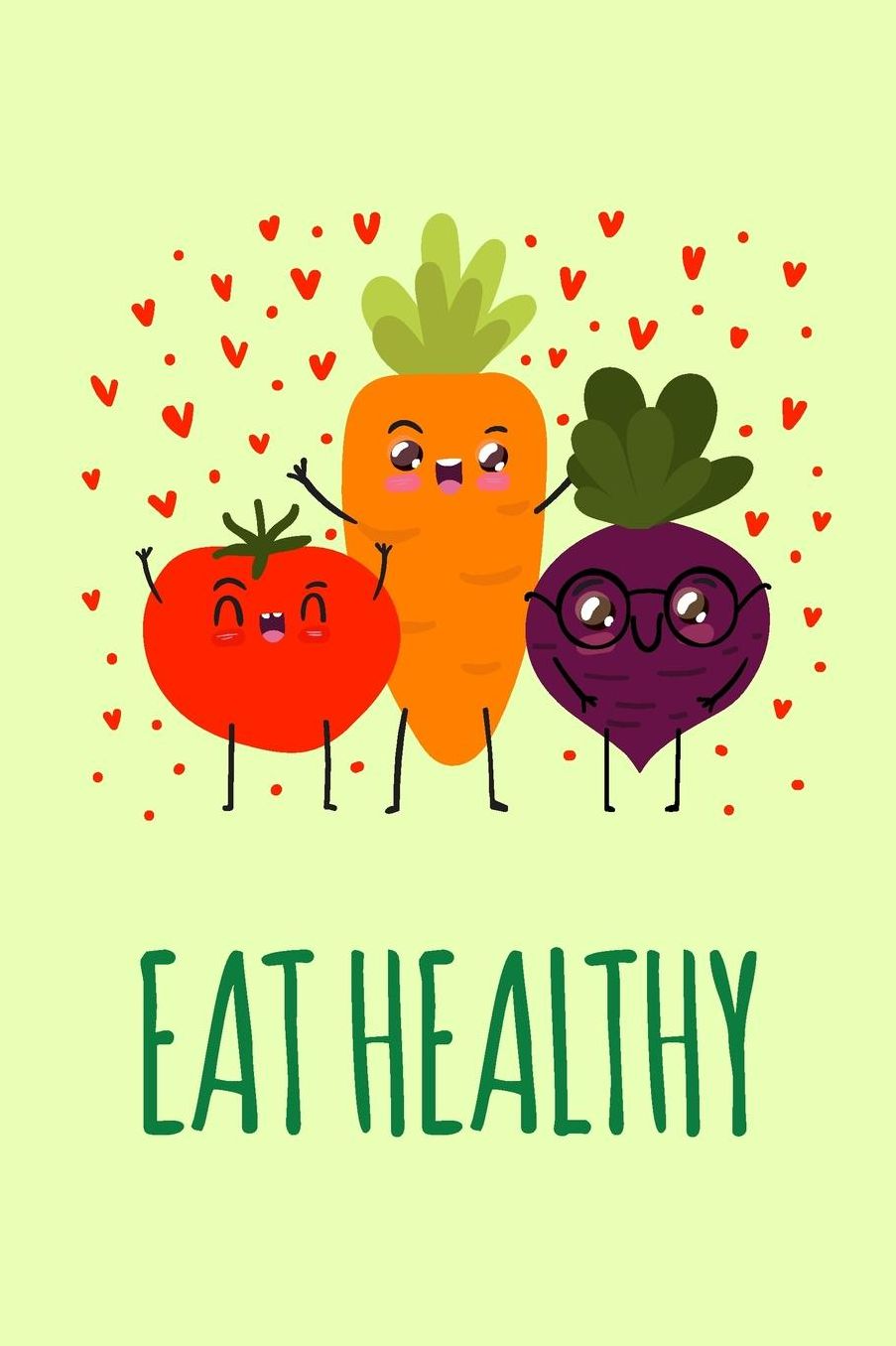 Eat Healthy: Dot Grid Notebook Journal, 6x9 Inch, 120 pages