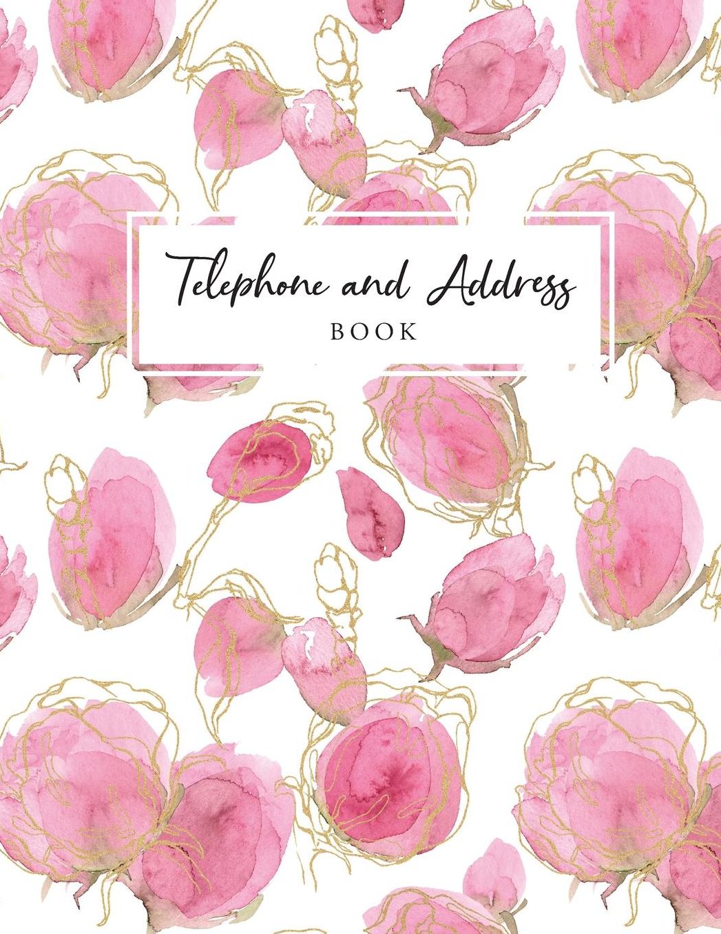 Telephone and Address Book: Rose Pink Cover Large Print Telephone Address Book For Seniors Business Contact Notebook, Email and Birthday Alphabetical Organizer Journal Over 400 Spaces