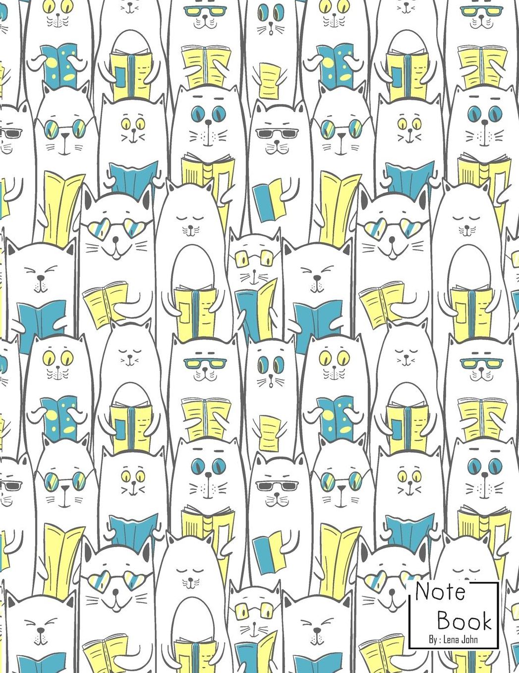 Notebook: Cute Cats Reading a BookNotebook and Dot Graph Line Sketch pages, Extra large (8.5 x 11) inches, 110 pages, White paper, Sketch, Draw and Paint (Notebooks for Girls)